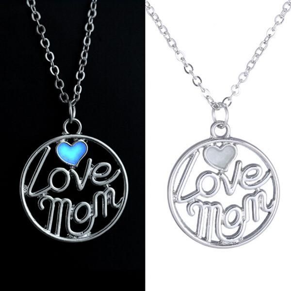 I Love Mom Best Friends Collar Luminoso Con Letras Grabadas En Forma De Corazón