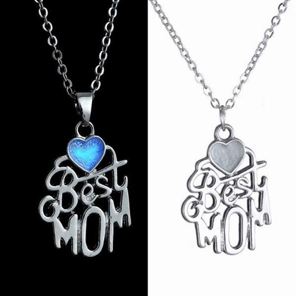 I Love Mom Best Friends Collar Luminoso Con Letras Grabadas En Forma De Corazón