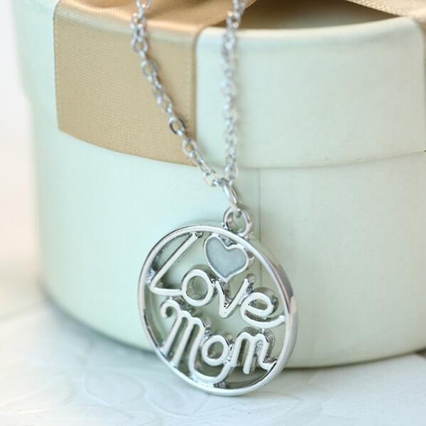 I Love Mom Best Friends Collar Luminoso Con Letras Grabadas En Forma De Corazón