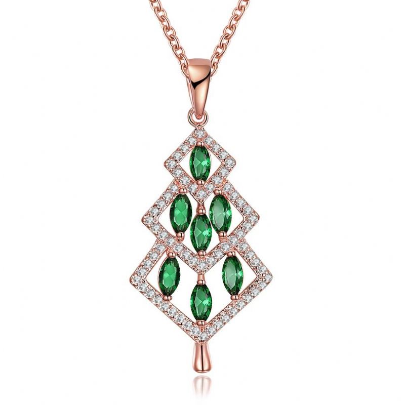 Inalis Colgante De Árbol De Navidad Collar De Circonita Verde Regalo Para Mujer