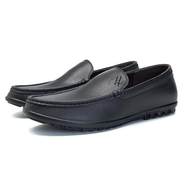 Hombres Casual Business Suela Cómoda Cuero Genuino Slip On Mocasines Planos