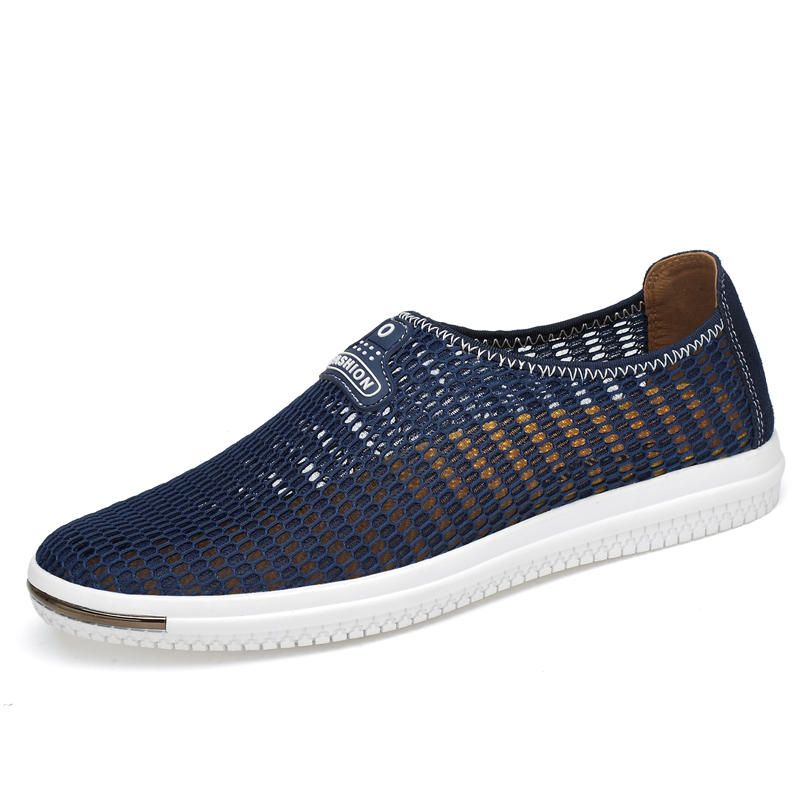 Hombres Casual Slip On Mesh Mocasines Transpirables Hollow Outs Flats