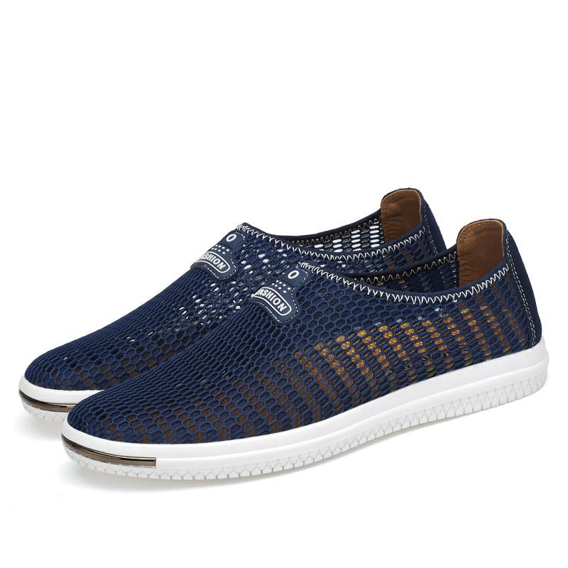 Hombres Casual Slip On Mesh Mocasines Transpirables Hollow Outs Flats