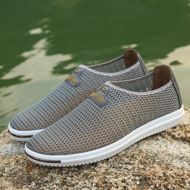 Hombres Casual Slip On Mesh Mocasines Transpirables Hollow Outs Flats