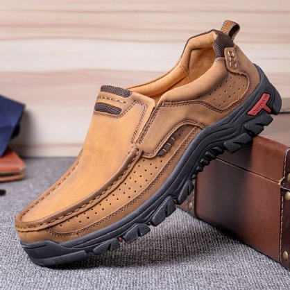 Hombres De Cuero De Microfibra Vintage Casual Business Office Mocasines Suaves Para Caminar