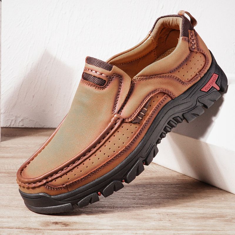 Hombres De Cuero De Microfibra Vintage Casual Business Office Mocasines Suaves Para Caminar