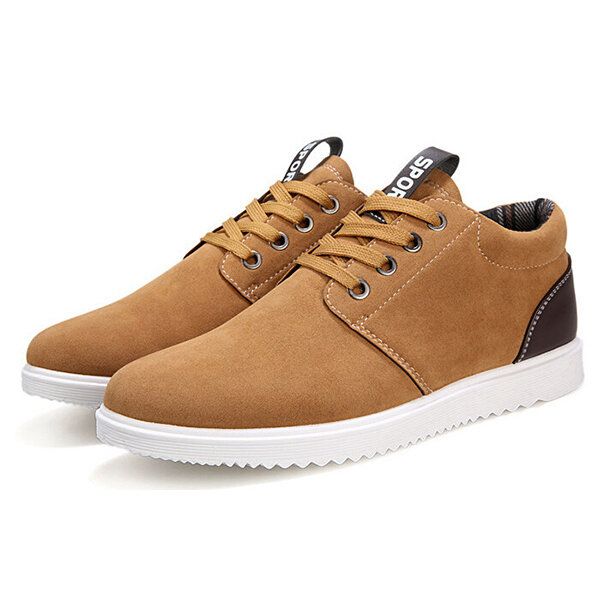 Hombres Moda Deportes Casual Zapatillas Deportivas Suede Cómodos Zapatos Planos