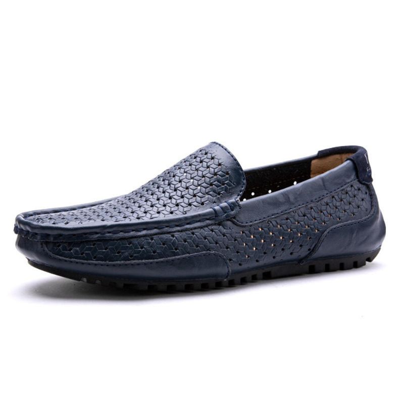 Hombres Piel De Vaca Casual Ligero Suelas Suaves Para Caminar Zapatos Planos