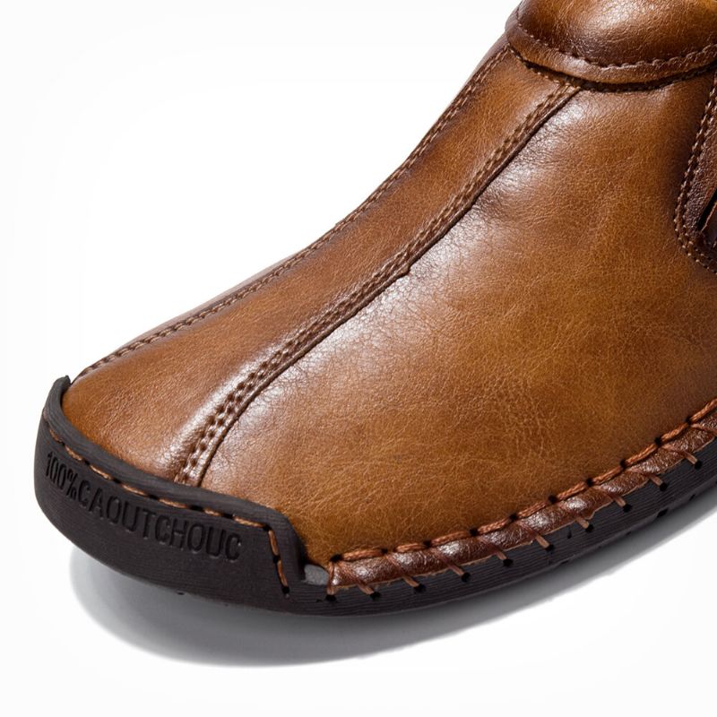 Hombres Retro Microfibra Cuero Antideslizante Suela Suave Resbalón En Zapatos Casuales