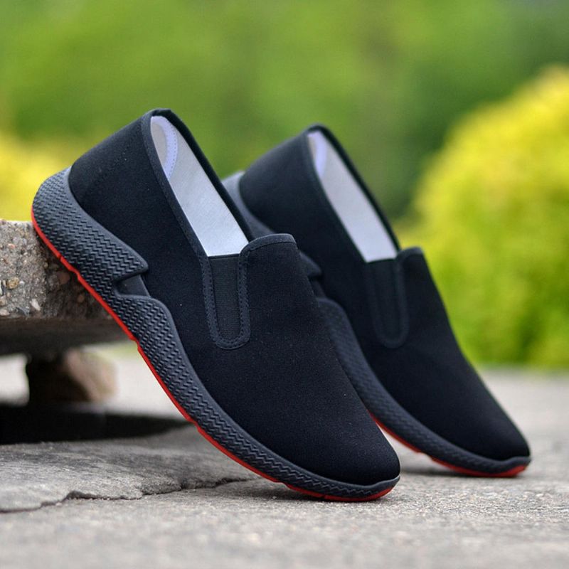 Hombres Suave Ligero Transpirable Banda Elástica Slip On Flats