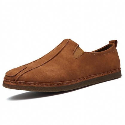 Mocasines Casuales Cómodos De Suela Suave De Cuero De Gamuza Para Hombres