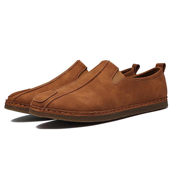 Mocasines Casuales Cómodos De Suela Suave De Cuero De Gamuza Para Hombres