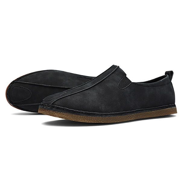 Mocasines Casuales Cómodos De Suela Suave De Cuero De Gamuza Para Hombres