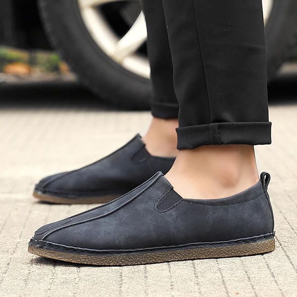 Mocasines Casuales Cómodos De Suela Suave De Cuero De Gamuza Para Hombres