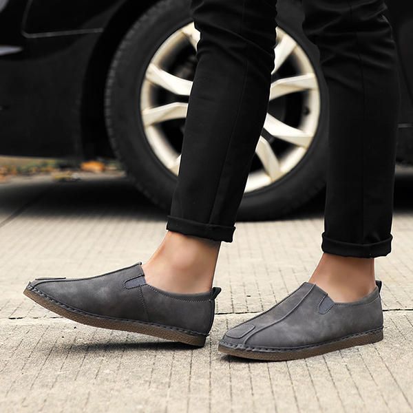 Mocasines Casuales Cómodos De Suela Suave De Cuero De Gamuza Para Hombres