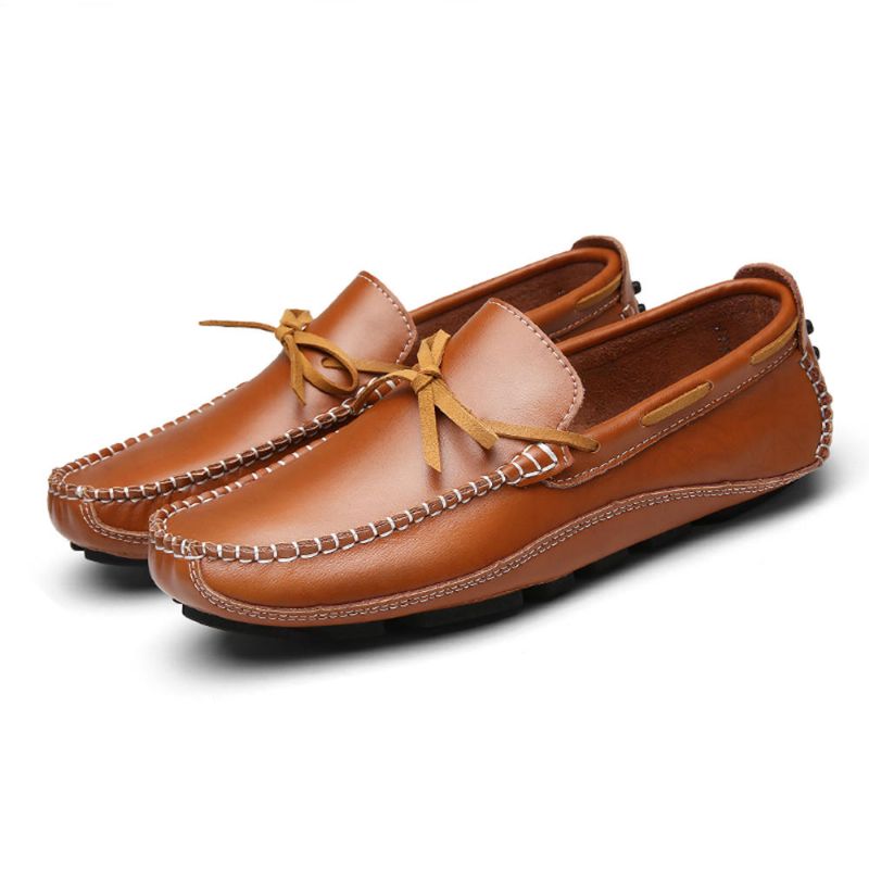 Mocasines Casuales De Cuero Genuino Para Hombre Planos Suaves