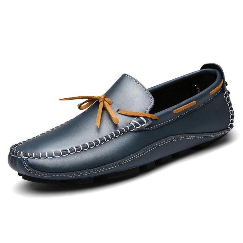 Mocasines Casuales De Cuero Genuino Para Hombre Planos Suaves