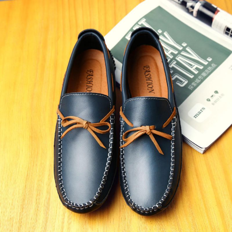 Mocasines Casuales De Cuero Genuino Para Hombre Planos Suaves