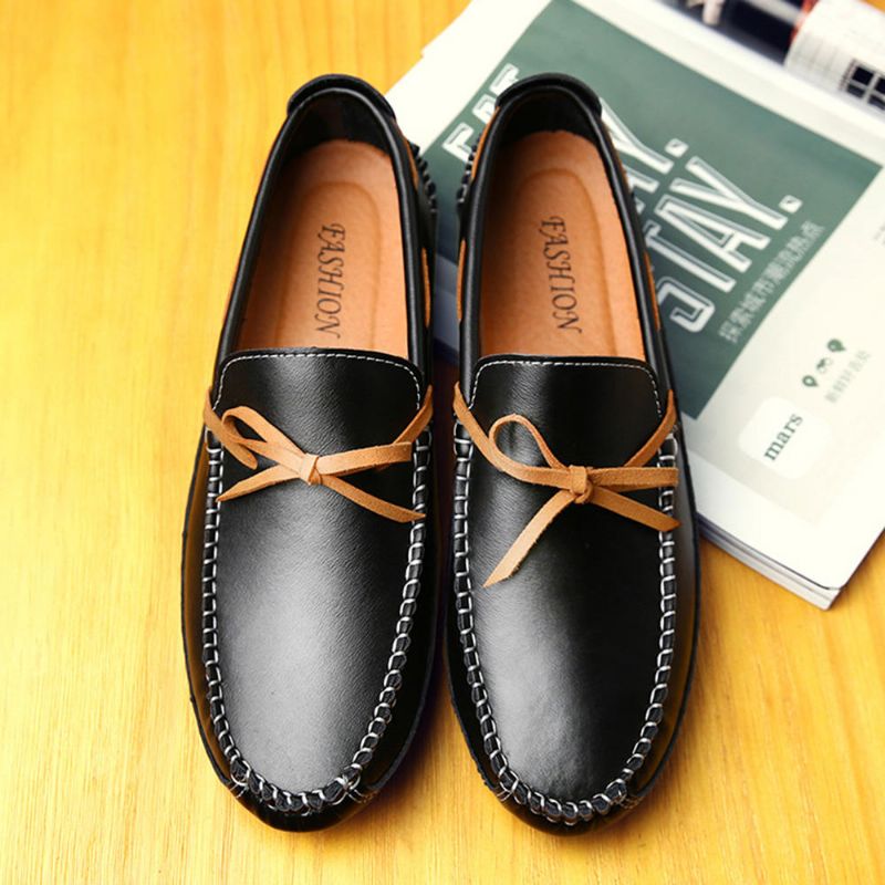 Mocasines Casuales De Cuero Genuino Para Hombre Planos Suaves