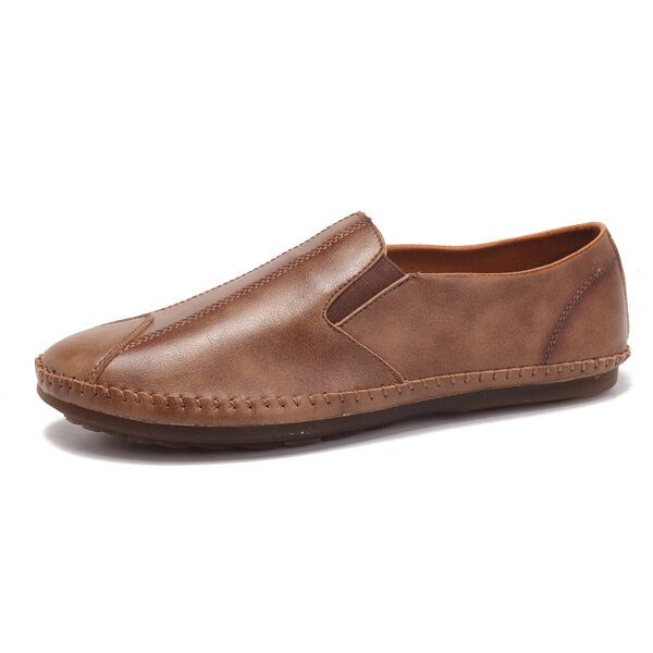 Mocasines Cómodos De Cuero Con Suela Suave Para Hombre