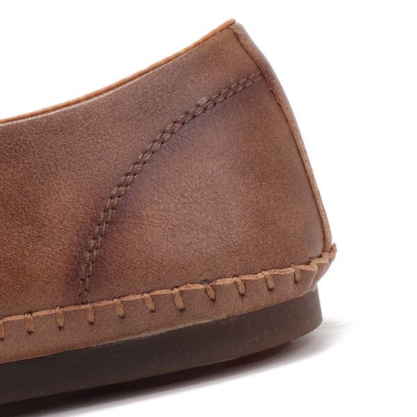 Mocasines Cómodos De Cuero Con Suela Suave Para Hombre