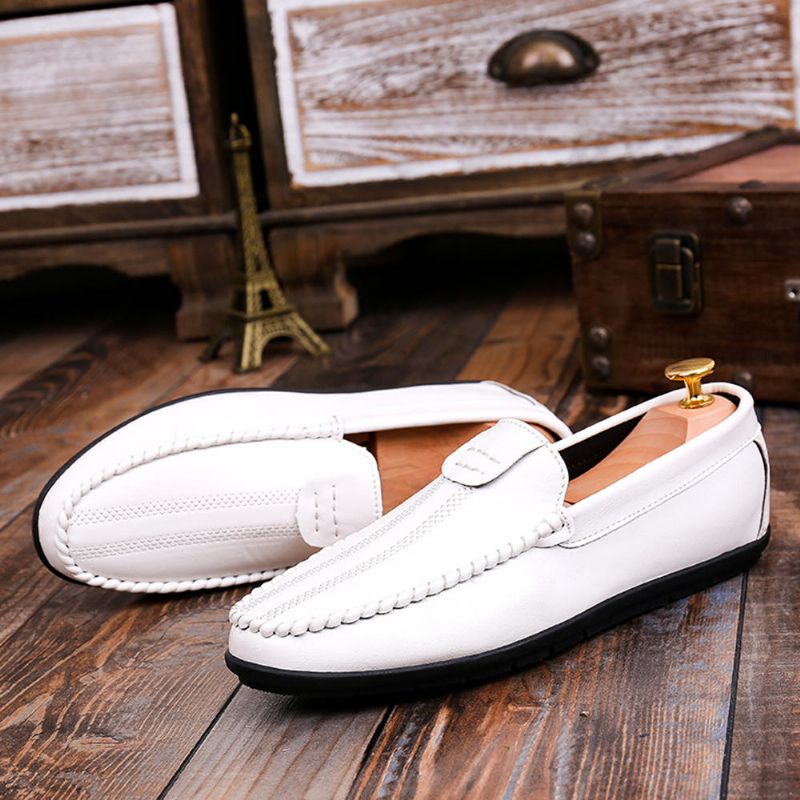 Mocasines De Cuero Con Suela Suave Y Casual Para Hombres Zapatos De Conducción