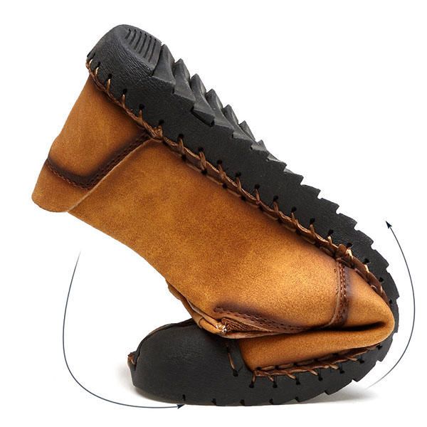 Mocasines De Cuero Suave Para Hombre Mocasines Con Costuras A Mano