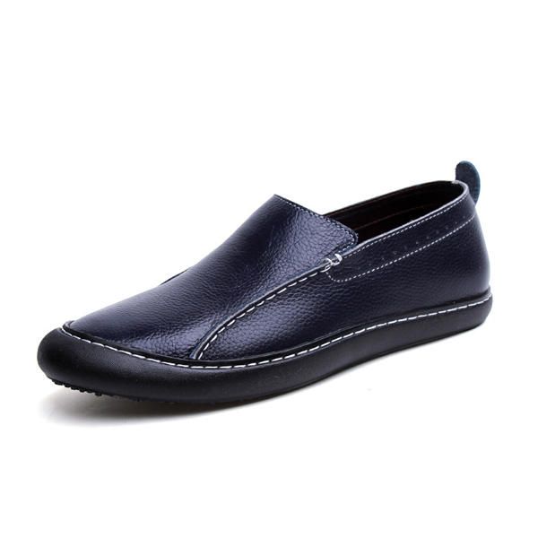 Mocasines Planos Casuales De Cuero Para Hombre Al Aire Libre En Mocasines Planos De Moda Suave