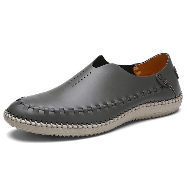 Mocasines Planos Cómodos De Cuero Genuino Suave Para Hombre