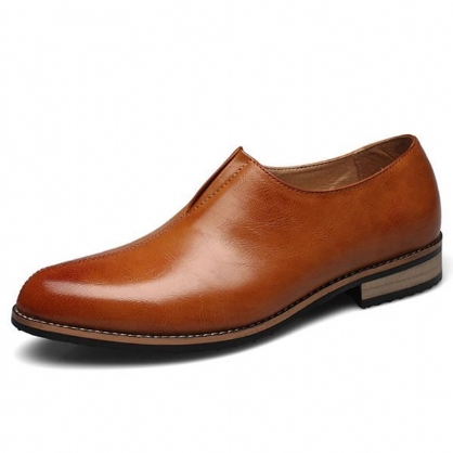 Mocasines Planos De Cuero Genuino Cómodos De Negocios Informales Para Hombres Slip On Oxfords