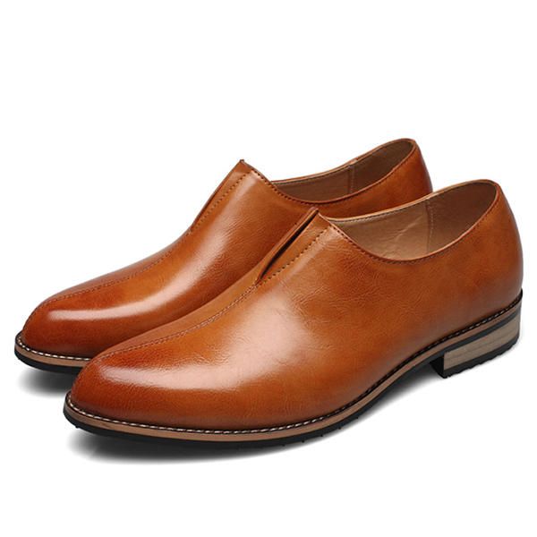 Mocasines Planos De Cuero Genuino Cómodos De Negocios Informales Para Hombres Slip On Oxfords