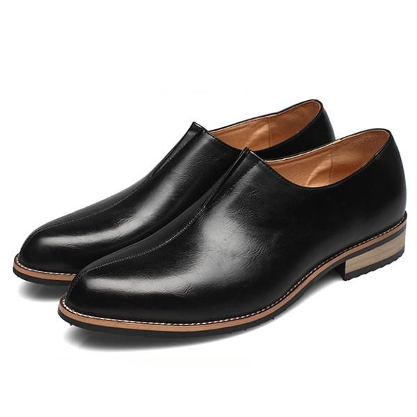 Mocasines Planos De Cuero Genuino Cómodos De Negocios Informales Para Hombres Slip On Oxfords