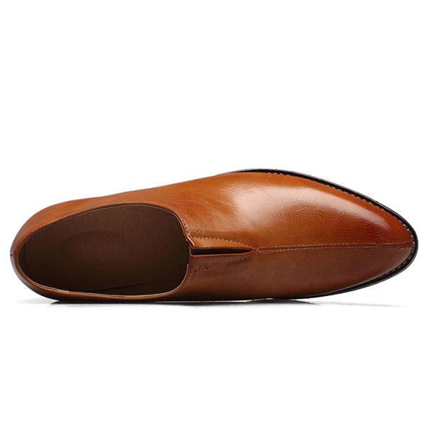 Mocasines Planos De Cuero Genuino Cómodos De Negocios Informales Para Hombres Slip On Oxfords