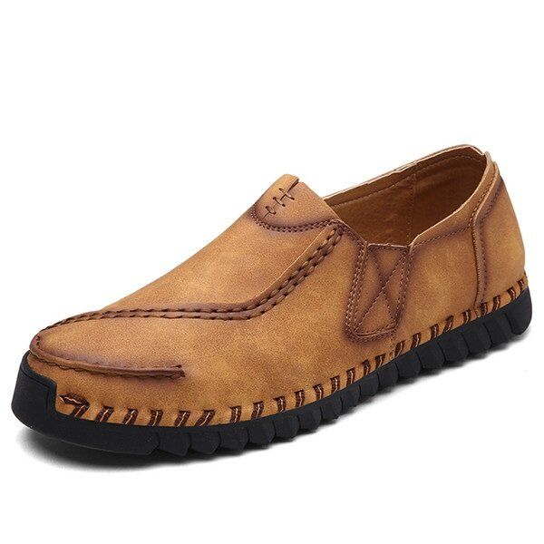 Mocasines Retro Con Costura A Mano Informal Para Hombre Mocasines Planos