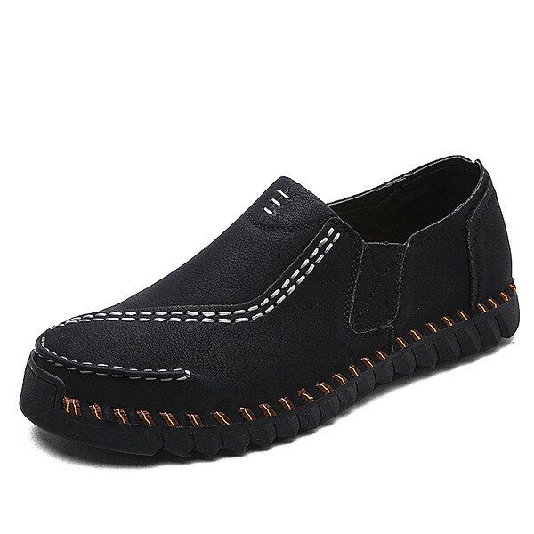 Mocasines Retro Con Costura A Mano Informal Para Hombre Mocasines Planos