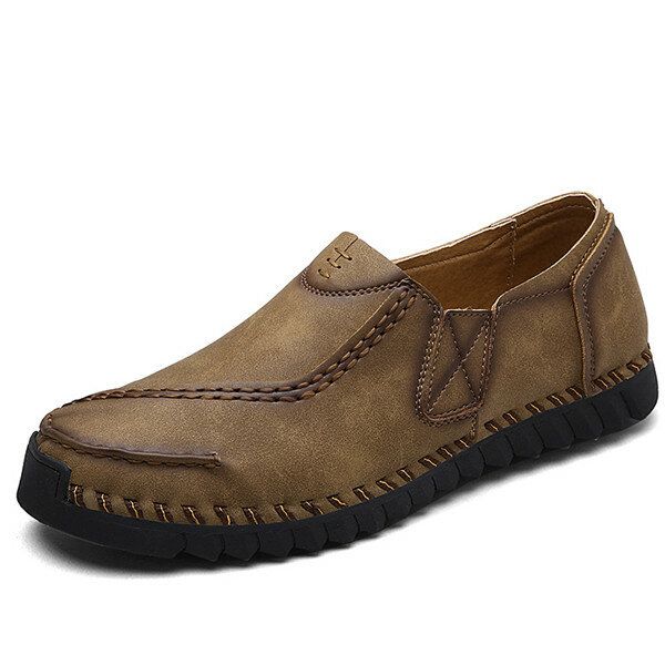 Mocasines Retro Con Costura A Mano Informal Para Hombre Mocasines Planos