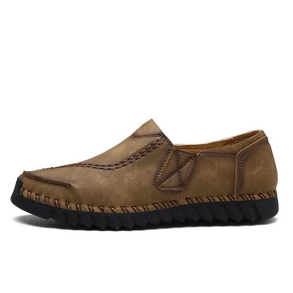 Mocasines Retro Con Costura A Mano Informal Para Hombre Mocasines Planos