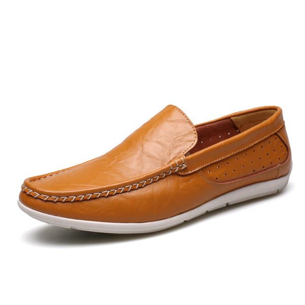 New Men Casual Outdoor Soft Comfort Leather Slip On Flats Mocasines Zapatos