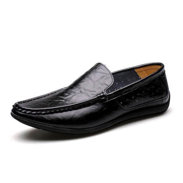 New Men Casual Outdoor Soft Comfort Leather Slip On Flats Mocasines Zapatos