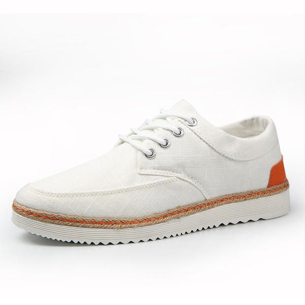 Zapatillas De Deporte Para Hombre Lona Causal Deporte Al Aire Libre Zapatos Cómodos Planos Oxfords