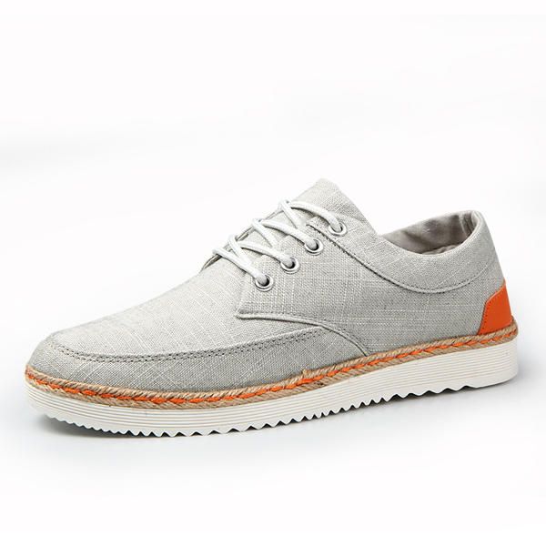 Zapatillas De Deporte Para Hombre Lona Causal Deporte Al Aire Libre Zapatos Cómodos Planos Oxfords