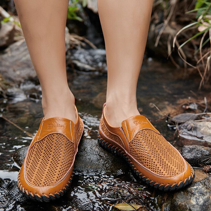 Zapatos Casuales Al Aire Libre Cómodos Antideslizantes De Tela De Malla Para Hombres