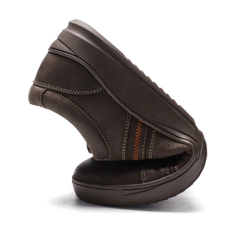 Zapatos Casuales Antideslizantes Cómodos De Cuero De Microfibra Para Hombre