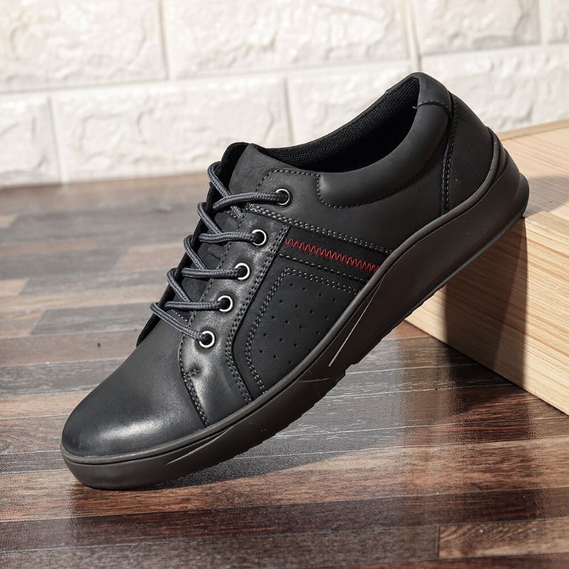 Zapatos Casuales Antideslizantes Cómodos De Cuero De Microfibra Para Hombre