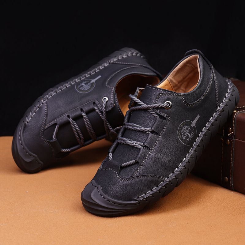 Zapatos Casuales Antideslizantes Con Puntera Anticolisión De Microfibra Para Hombre