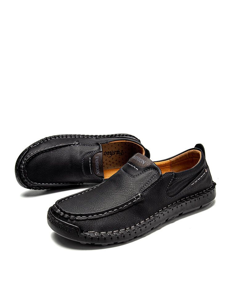 Zapatos Casuales Antideslizantes Suaves Y Cómodos Con Costuras Hechas A Mano Para Hombres