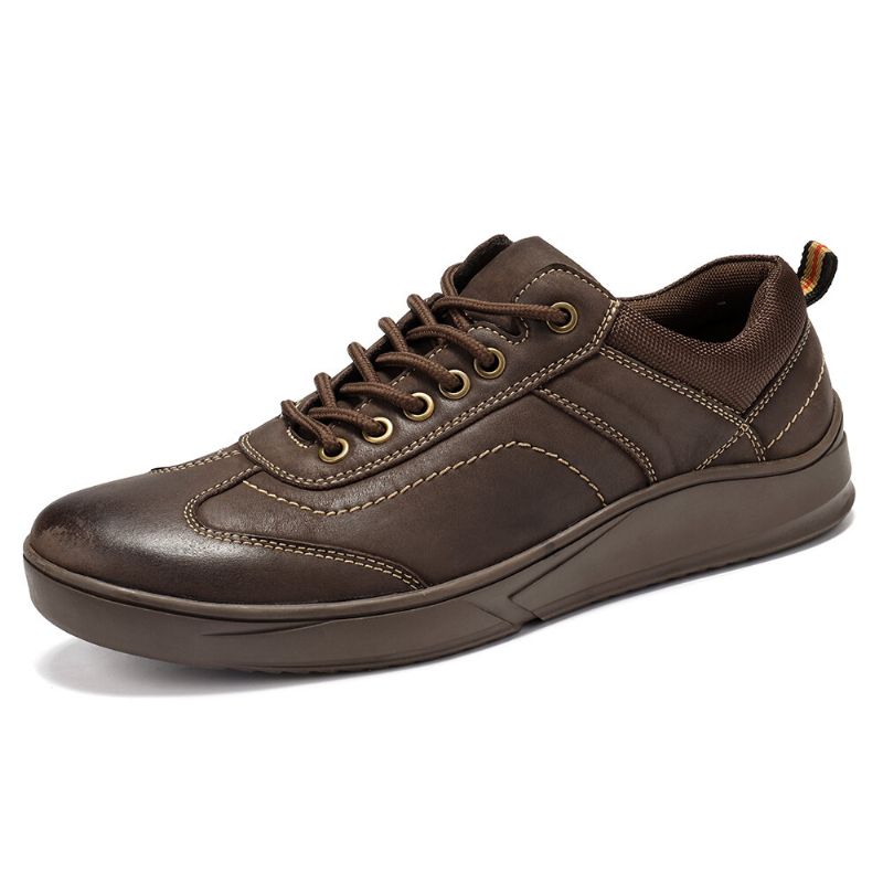 Zapatos Casuales Cómodos De Cuero De Microfibra Para Hombre