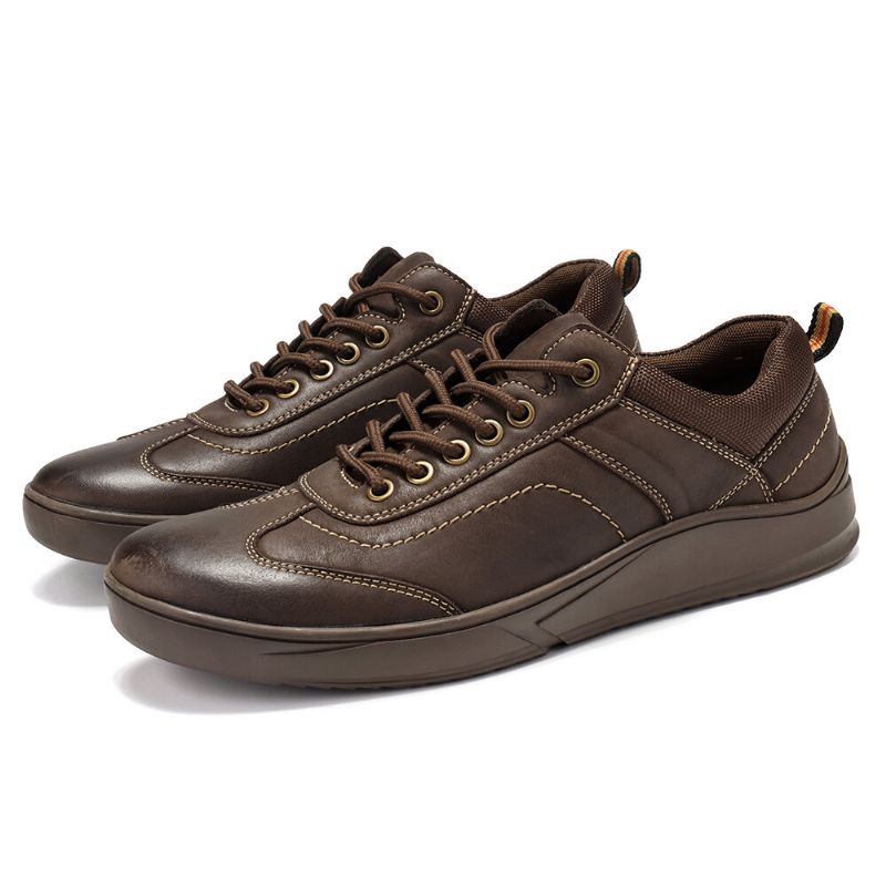 Zapatos Casuales Cómodos De Cuero De Microfibra Para Hombre