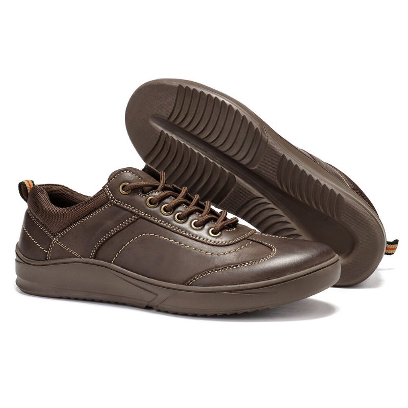 Zapatos Casuales Cómodos De Cuero De Microfibra Para Hombre