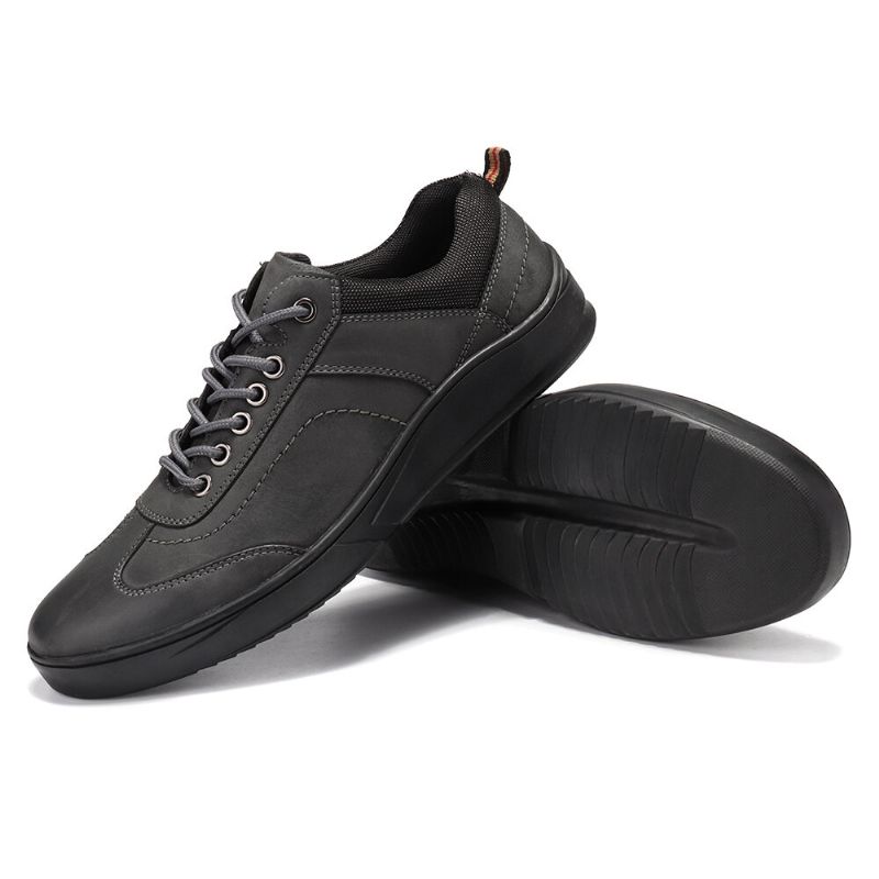 Zapatos Casuales Cómodos De Cuero De Microfibra Para Hombre